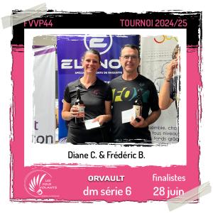 Les Fous Volants finalistes en double mixte série 6 à Orvault Challenge Tilagone